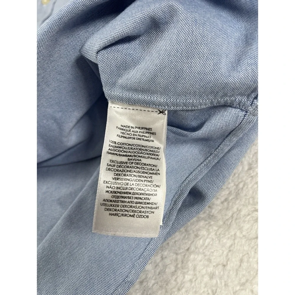 Polo Ralph Lauren Blue Oxford Cotton‎ L/S Btn Dwn Shirt W Flesh Pony Men's XL